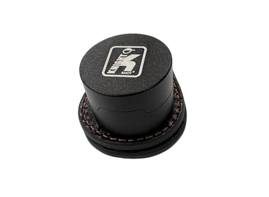 Knight Shot Chalk Holder Black K4 with Leather Clip Holder – Premium Billiard Accessory for Easy Chalk Access