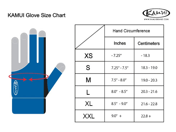Kamui Quick Dry Billiard Glove | Right Hand | Red