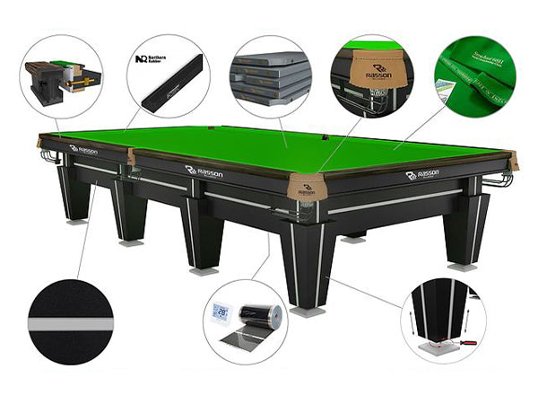 Rasson Magnum II Tournament Snooker Table in Black Finishing 12ft