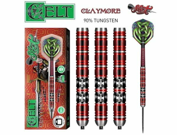 Shot Darts Celt Claymore 90% Tungsten Alloy Steel Tip Darts | Professional Precision 3-Piece Set
