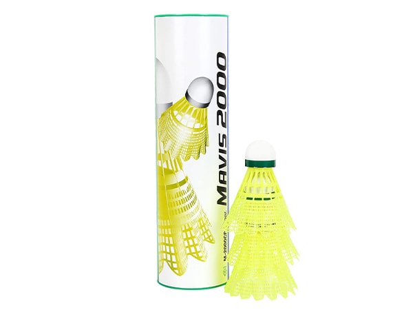 Yonex Badminton Shuttlecock Mavis 2000 Yellow – Slow Speed – Green Cap