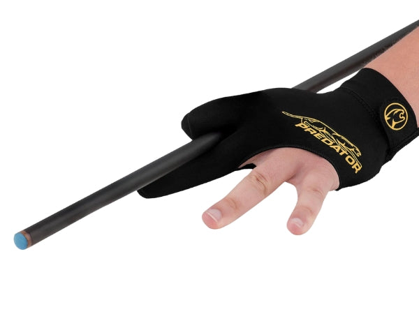 Predator Second Skin Black/ Yellow Billiard Glove Open Fingers - Left Hand