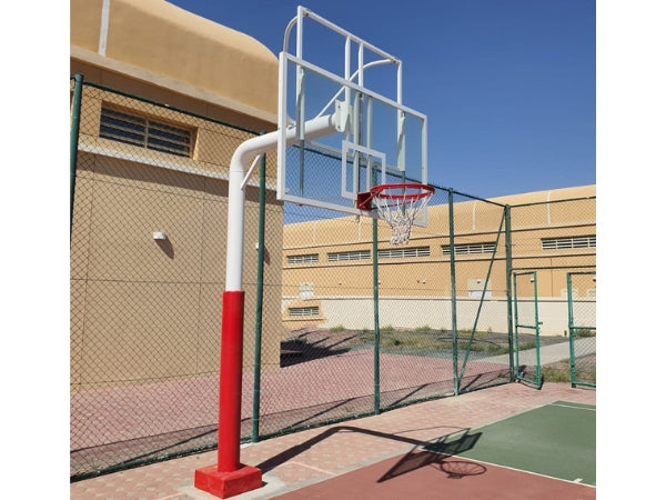 Knight Shot Adjustable Basketball Post – Fixed Base | Pro Hoop & Net | Height 2.6m–3.05m