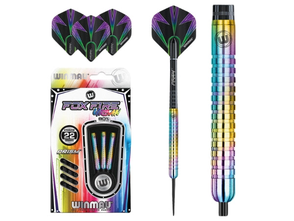 Winmau Foxfire Urban 80% Tungsten Steel Tip Darts | Professional 22g Dart Set (3pcs)