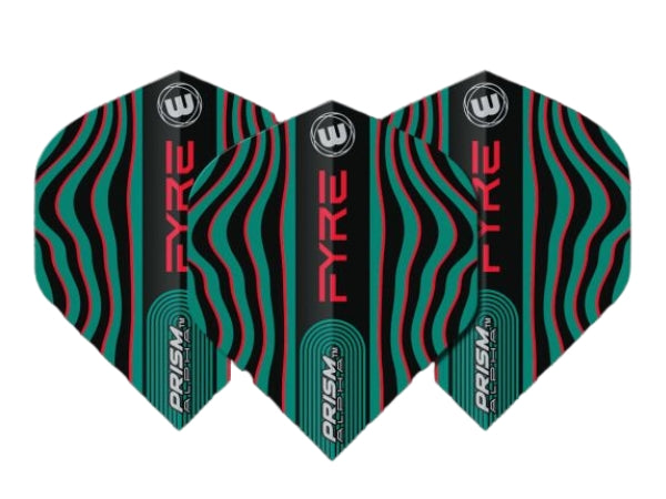 Winmau Prism Alpha Black, Turquoise & Red Flights