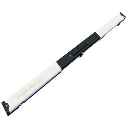 Knight Shot Snooker Hard Case 48" | White Black PU Leather | For 2pc & 3/4 Jointed Snooker Cues | FB806