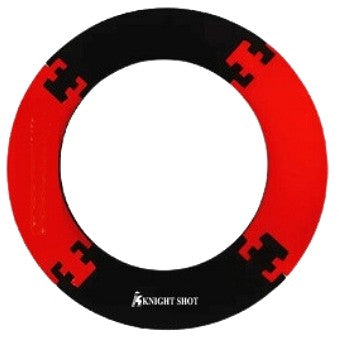 Knight Shot EVA Round Dartboard Surround Black & Red