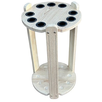 Knight Shot Cue Stand Round | 9pcs Cue | Oak Finishing