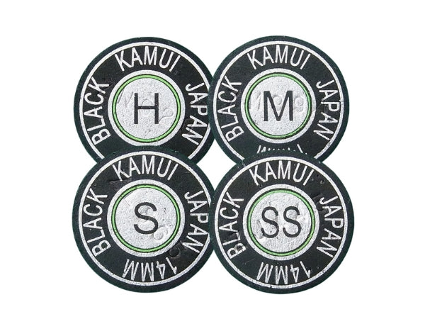 Kamui Standard Black Cue Tip – 13mm & 14mm (Super Soft/Soft/Medium/Hard)