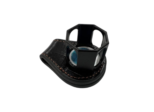 Knight Shot Chalk Holder Black K6 with Leather Clip Holder – Convenient Accessory for Billiard Players