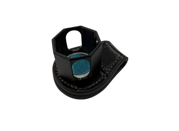 Knight Shot Chalk Holder Black K6 with Leather Clip Holder – Convenient Accessory for Billiard Players