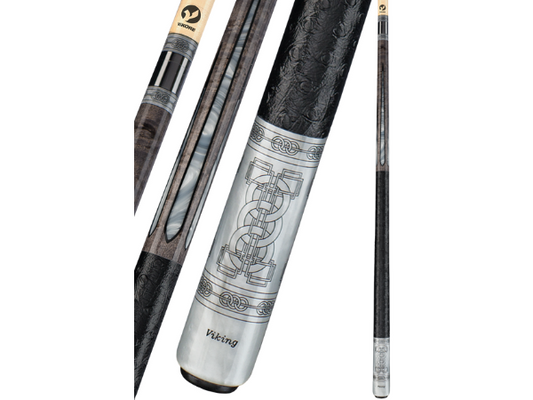 Viking Cue Defender DF0911 Pool Cue | Black/White Pearl Inlays & Sleeve | Premium Craftsmanship
