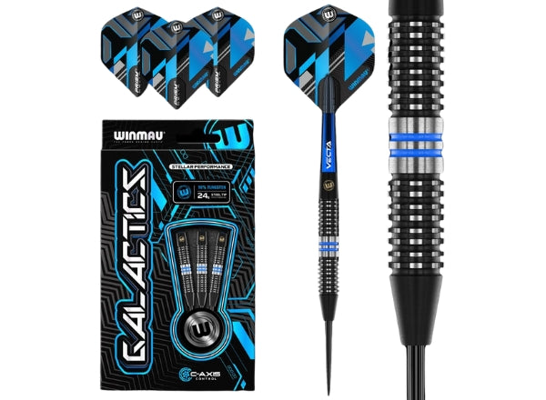 Winmau Galactics 90% Tungsten Steel Tip Darts | Professional 24g Precision Set (3pcs)