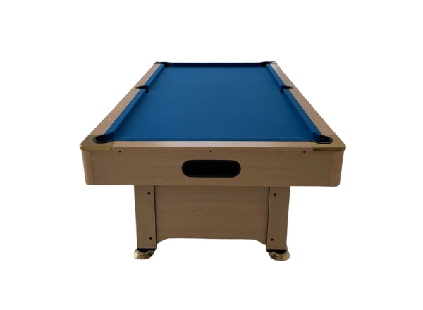Knight Shot Home I Pool Table 8ft. Light Maple Finishing in Wooden Base Slate – Ball Return System