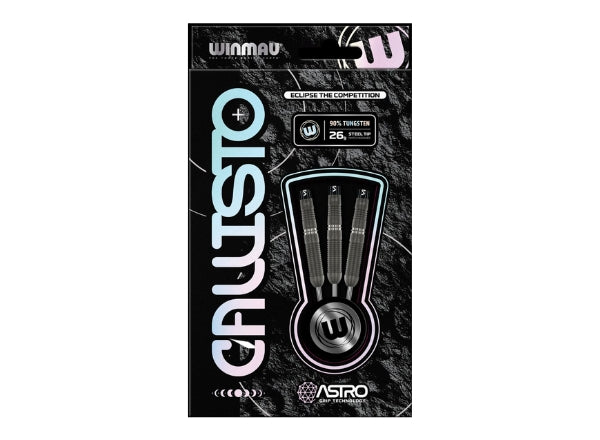 Winmau Callisto 3 90% Tungsten Steel Tip Darts | Professional 26g Precision Set (3pcs)