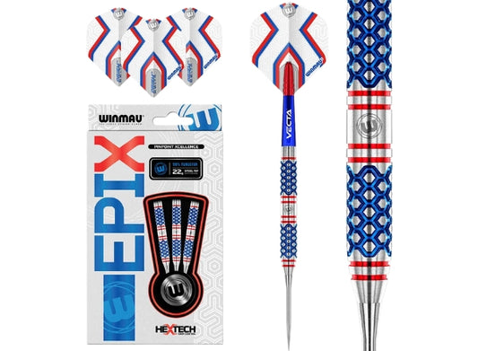 Winmau Epix 90% Tungsten Steel Tip Darts | Professional 24g Precision 3-Piece Set
