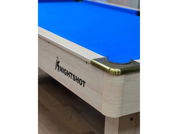 Knight Shot Home I Pool Table 8ft. Light Maple Finishing in Wooden Base Slate – Ball Return System