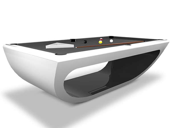 Bilhares Europa Nefertiti 8ft Modern Pool Table – Glossy White & Black Finish | Drop Pocket