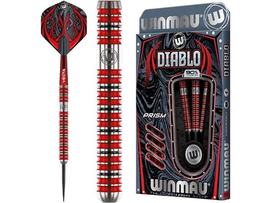 Winmau Diablo 90% Tungsten Steel Tip Darts 24g | Professional Slim Barrel Darts Set (3pcs)