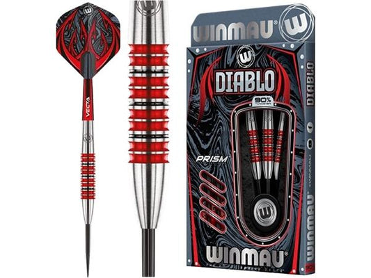 Winmau Diablo 90% Tungsten Steel Tip Darts | Professional Precision Dart Set (3pcs)