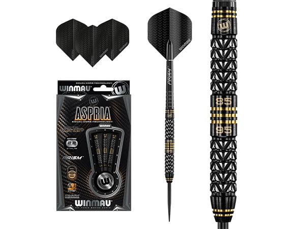 Winmau Aspria 95%/85% Tungsten Steel Tip Darts 22g | Dual Core Professional Dart Set (3pcs)