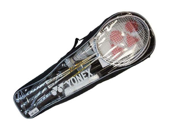 Yonex Badminton Racket Set | 4 Rackets, Shuttlecock, Net and Pole | Complete Outdoor Badminton Set