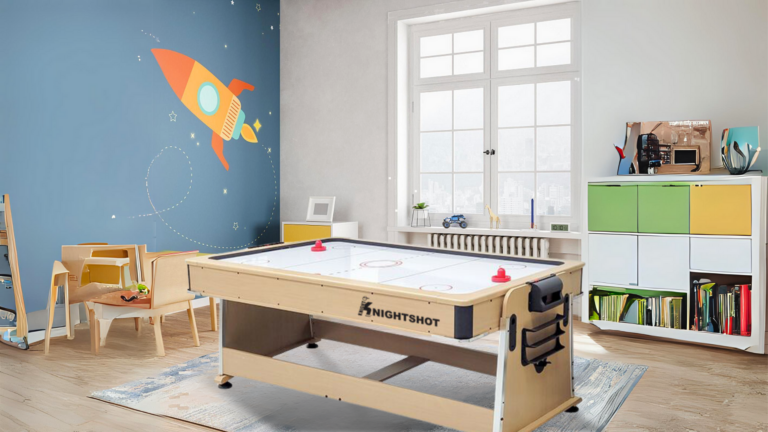 Knight Shot 4-in-1 Rotating Game Table | 7ft Maple Finish