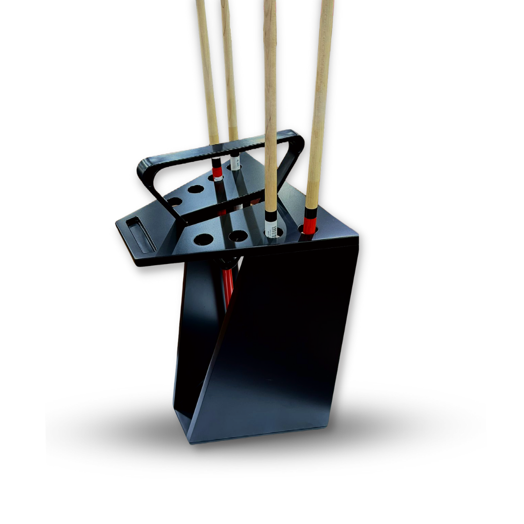 Knight Shot Cue Stand – 8pcs Cue + Triangle Holder Matte Black