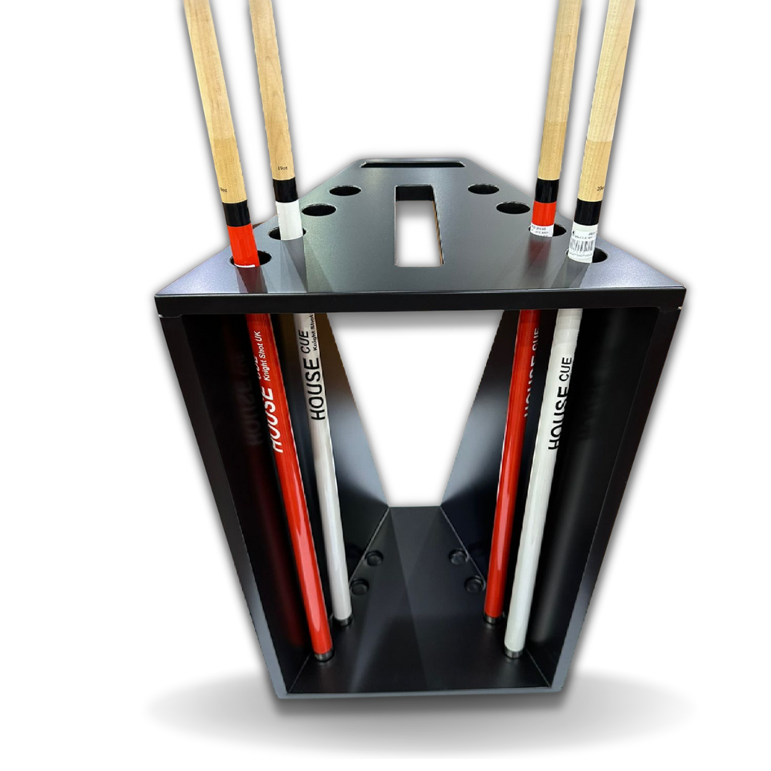 Knight Shot Cue Stand – 8pcs Cue + Triangle Holder Matte Black