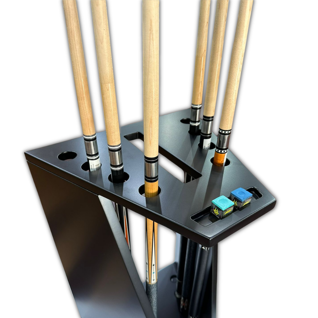 Knight Shot Cue Stand – 8pcs Cue + Triangle Holder Matte Black