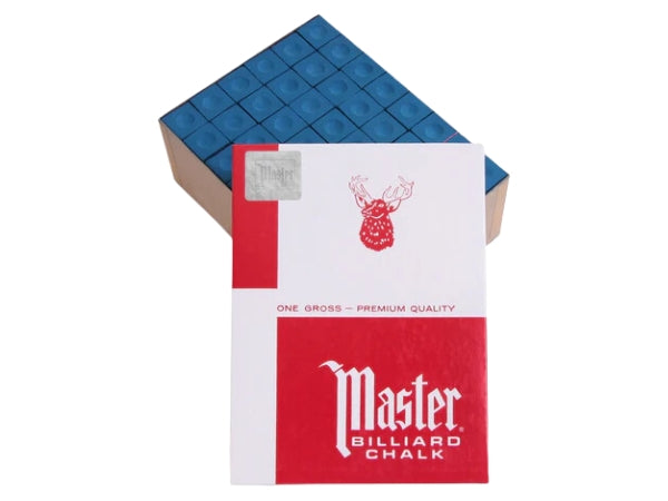 Master Billiard Chalk – 144 Piece Box | Blue, Red, Green