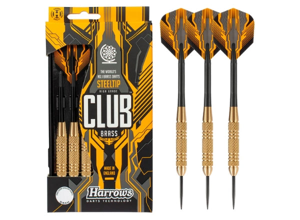 Harrows Club Brass Steel Tip Darts – 23g