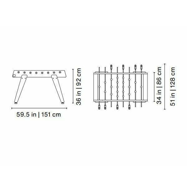 RS Barcelona RS3 Wood Foosball Table – Indoor/Outdoor Commercial | Black & White