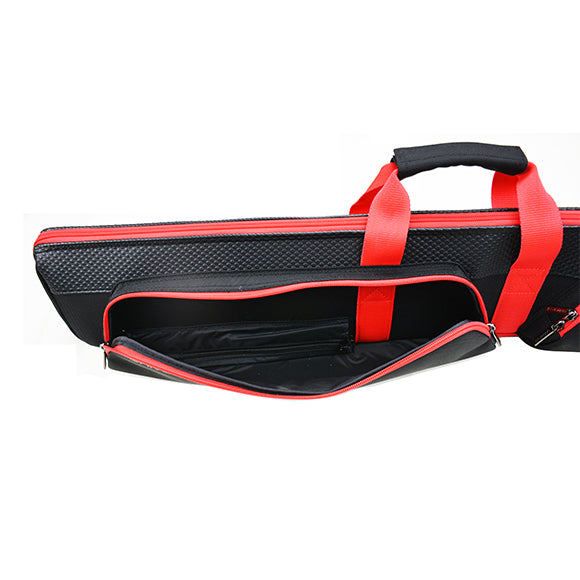 Universal Billiard Cue Soft Case | 2 Butt & 4 Shafts | Black Ball Grain Color