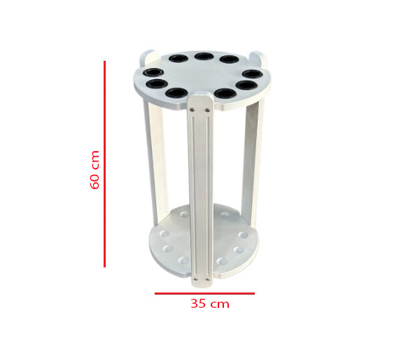 Knight Shot Cue Stand Round 9pcs White Finishing