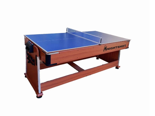 Knight Shot 4-in-1 Rotating Game Table | 7ft Walnut Finish