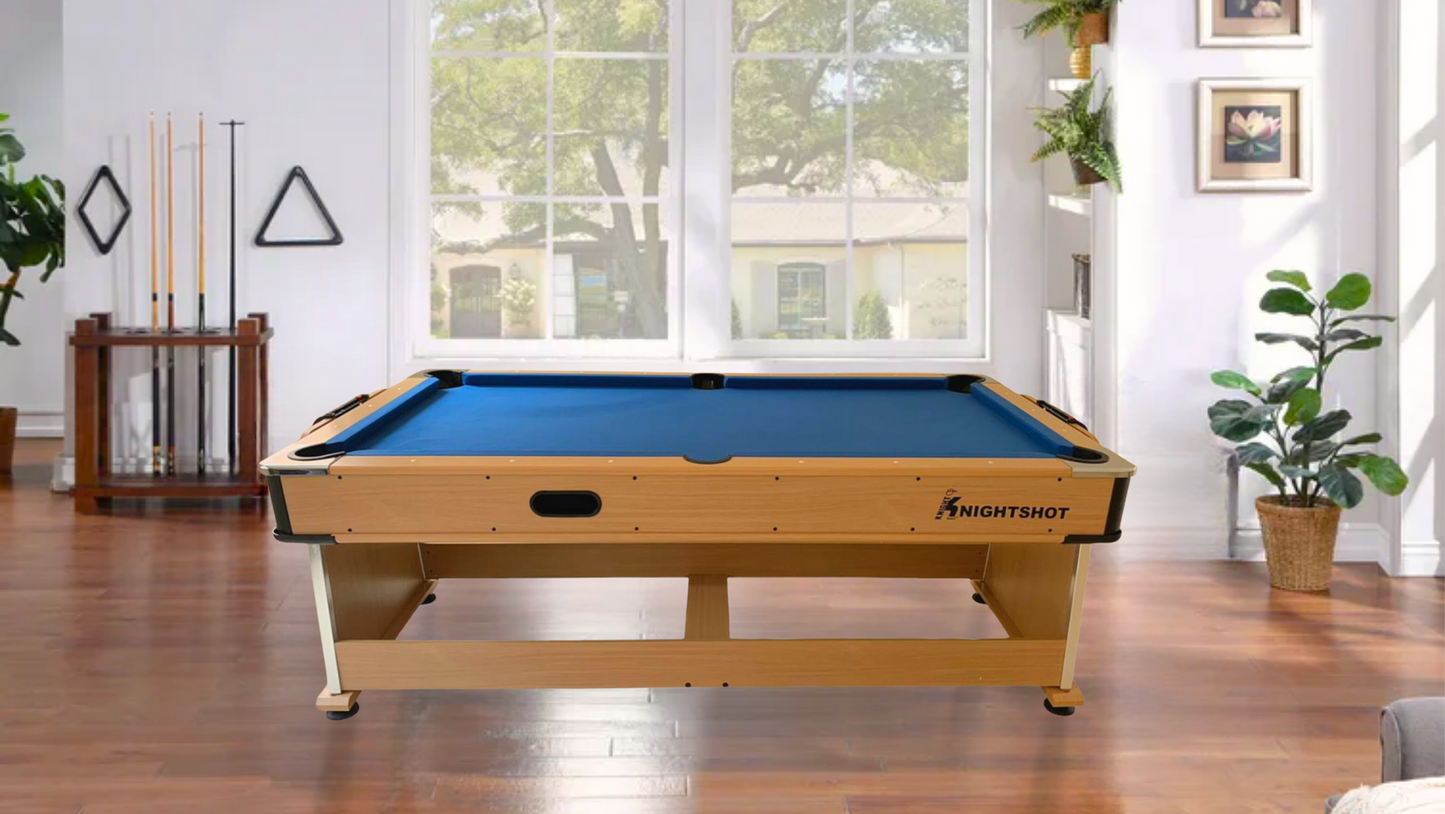 Knight Shot 4-in-1 Rotating Game Table | 7ft Maple Finish