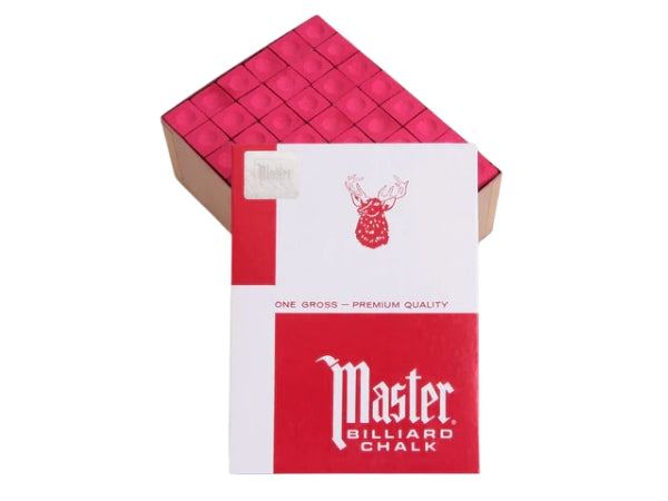 Master Billiard Chalk – 144 Piece Box | Blue, Red, Green