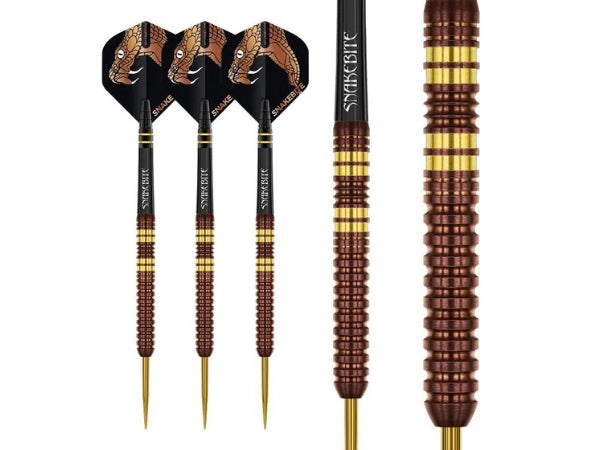 Red Dragon Peter Wright Copper Fusion 90% Tungsten Steel Tip Darts | Professional Snakebite 3-Piece Set