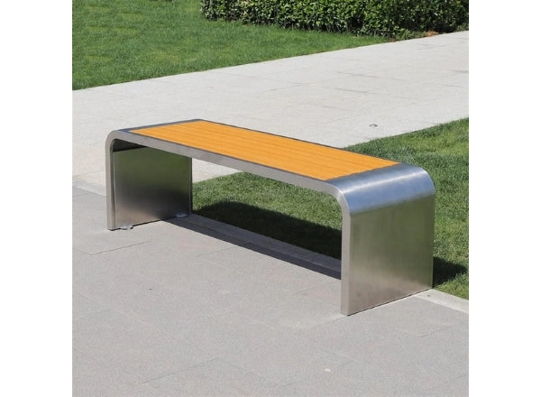 Outdoor Bench – 150 × 42 × 42 cm Stainless Steel Park Seating