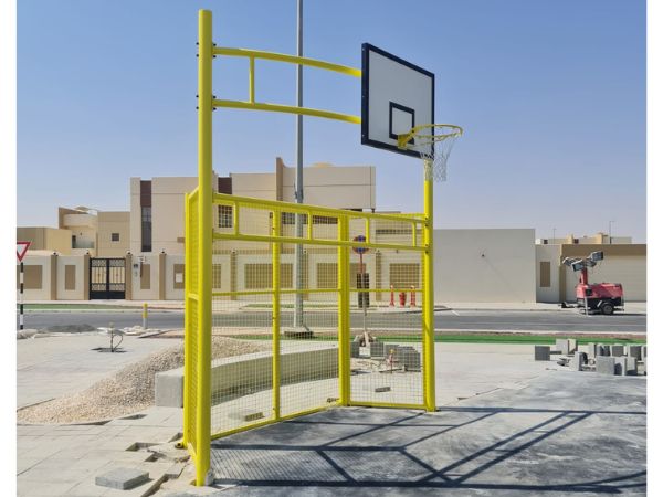 MUGA Basketball Goal Post – GI Steel 3x2m Frame with 18mm Backboard | Knight Shot KSA