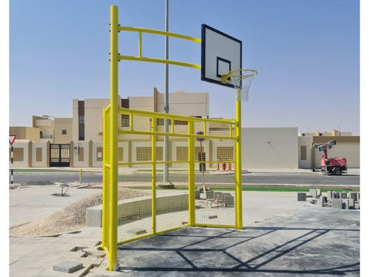 MUGA Basketball Goal Post – GI Steel 3x2m Frame with 18mm Backboard | Knight Shot KSA