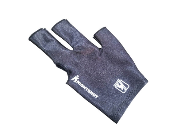 Knight Shot Billiard Glove Black Elastic 3 Finger Open Type