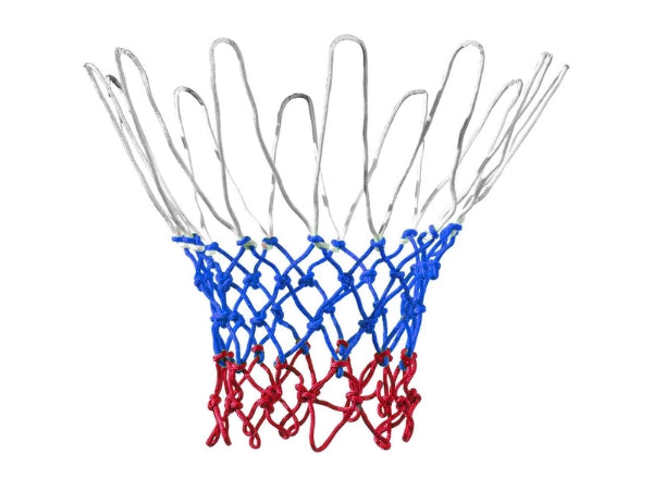 4mm Tri-Color Basketball Net – Red, White & Blue Nylon Rim Net for Hoops