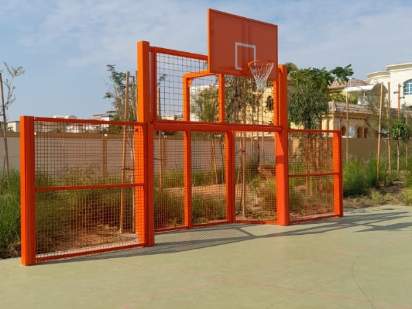 MUGA Basketball Goal Post – GI Steel 3x2m Frame with 18mm Backboard | Knight Shot KSA