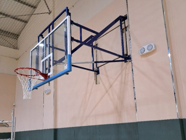 Basketball Side Wall-Mounted Foldable System with Height-Adjustable 1800x1050mm Backboard | Knight Shot KSA