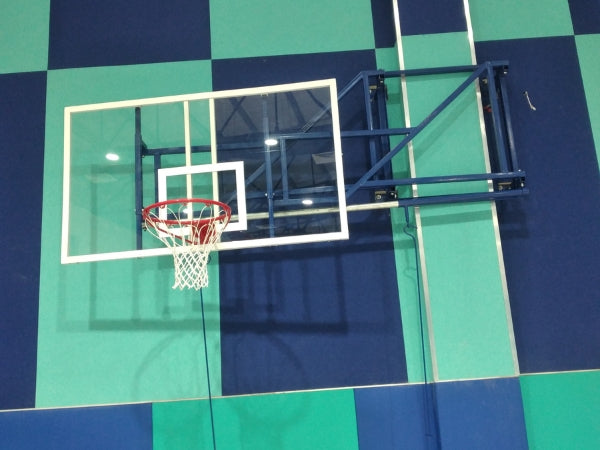 Basketball Side Wall-Mounted Foldable System with Height-Adjustable 1800x1050mm Backboard | Knight Shot KSA