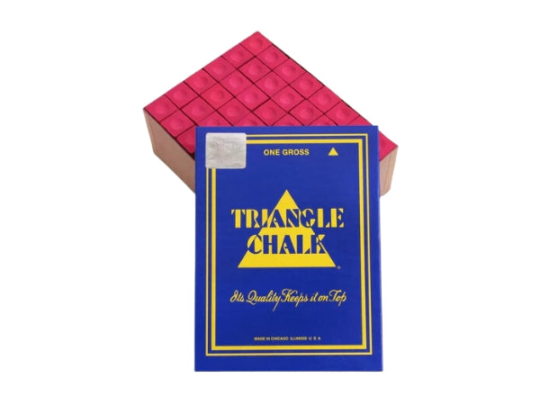 Triangle Billiard Chalk – 144-Piece Box (Multiple Colors Available)