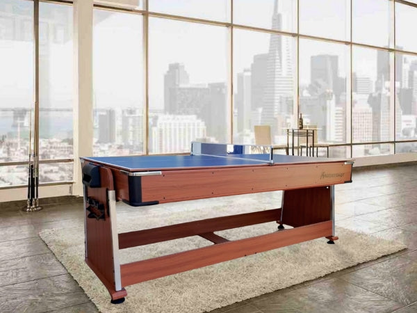 Knight Shot 4-in-1 Rotating Game Table | 7ft Walnut Finish