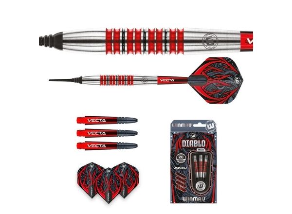 Winmau Diablo 1 90% Tungsten Soft Tip Darts - 20g